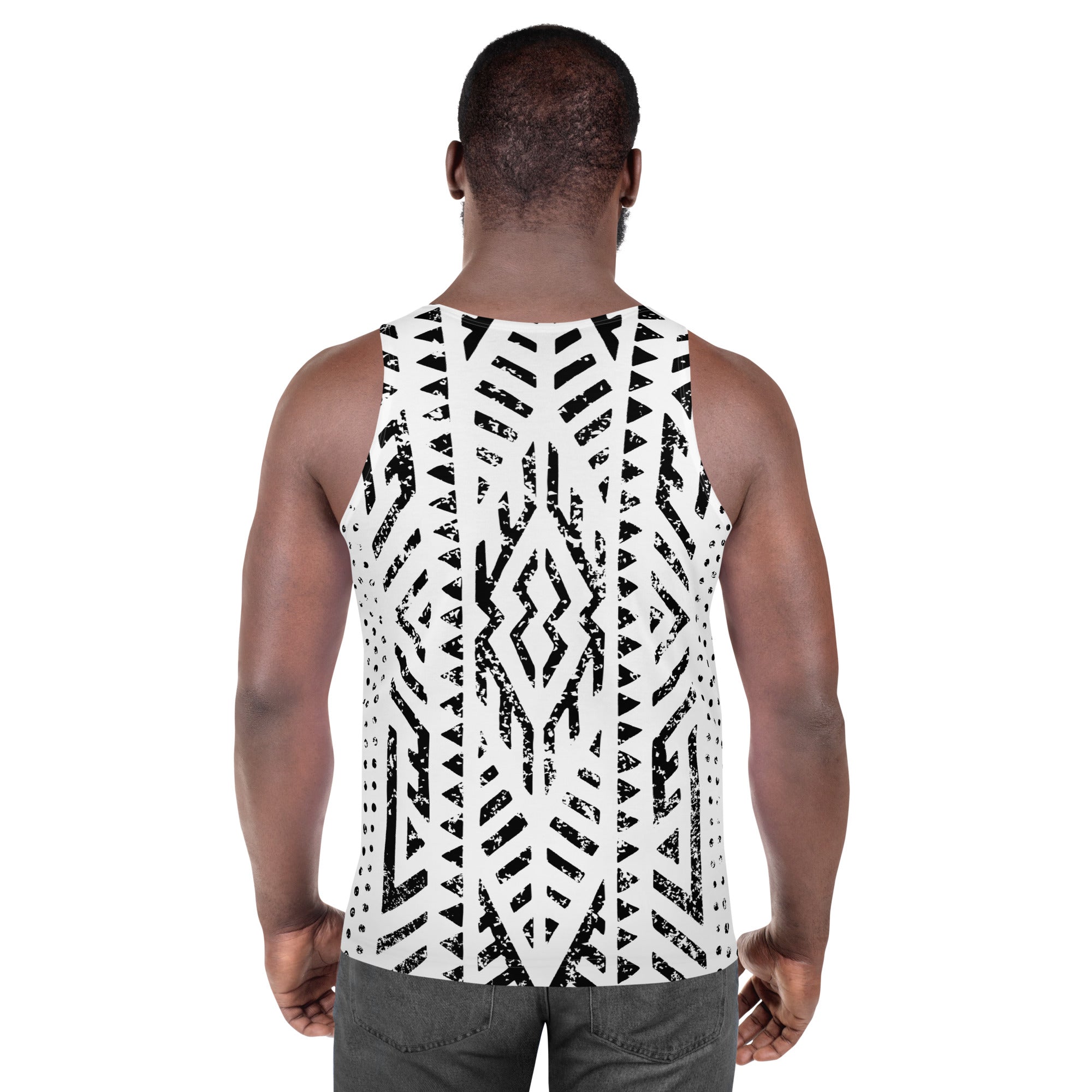 African Print Men's Tank Top | Black and white | Mirage - Love Africa Print