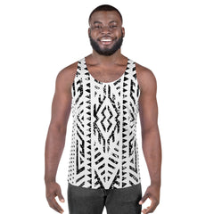 African Print Men's Tank Top | Black and white | Mirage - Love Africa Print