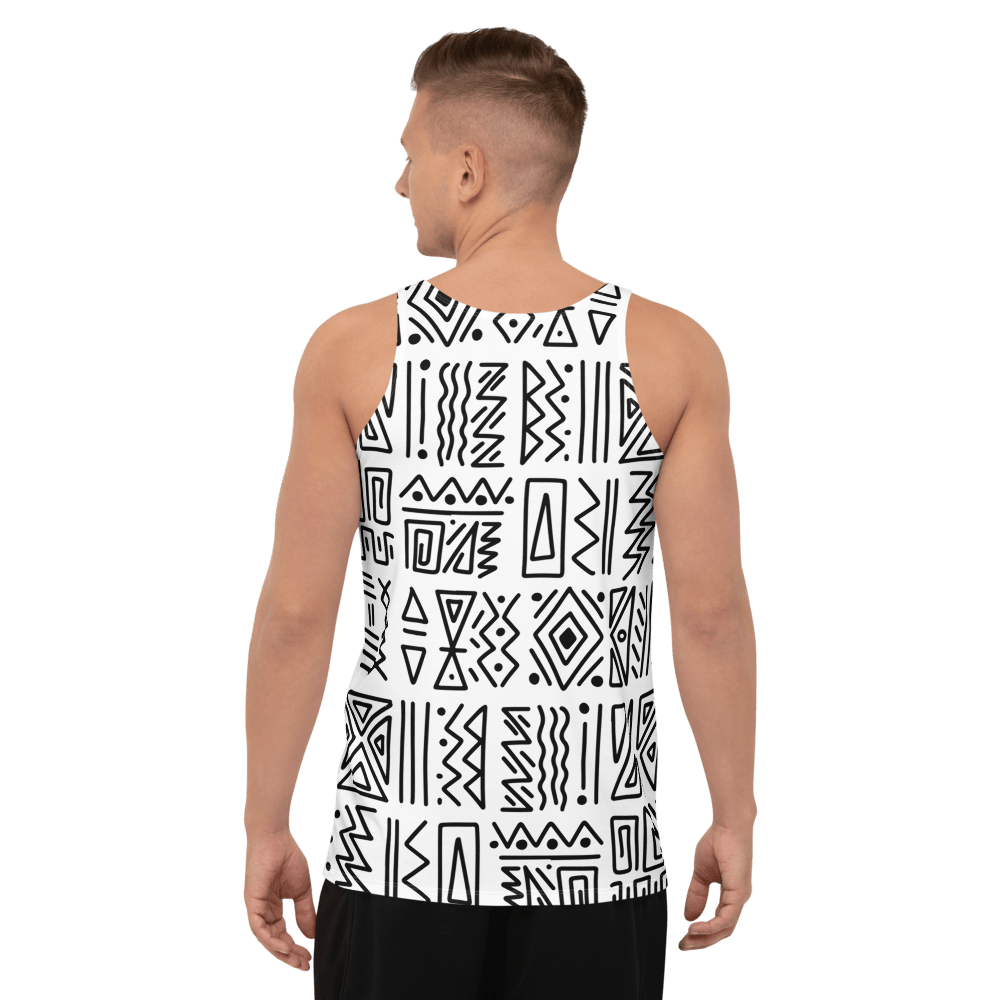 African Print Men's Tank Top | Black and white | Nomadic - Love Africa Print