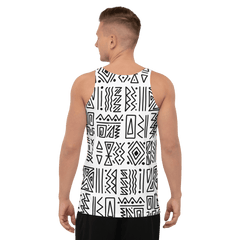 African Print Men's Tank Top | Black and white | Nomadic - Love Africa Print