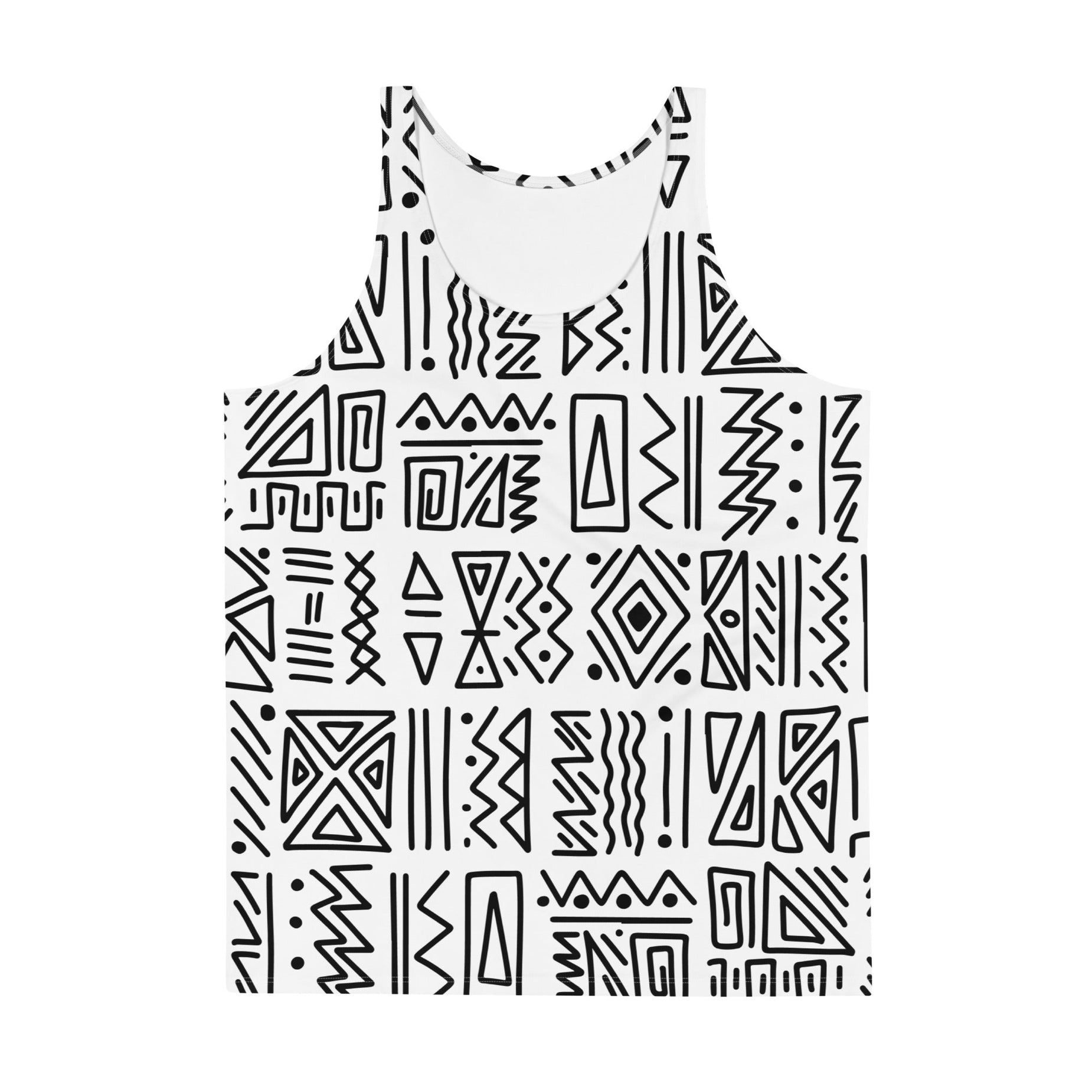 Black Ethnic Motifs Shoulder Straps Tops