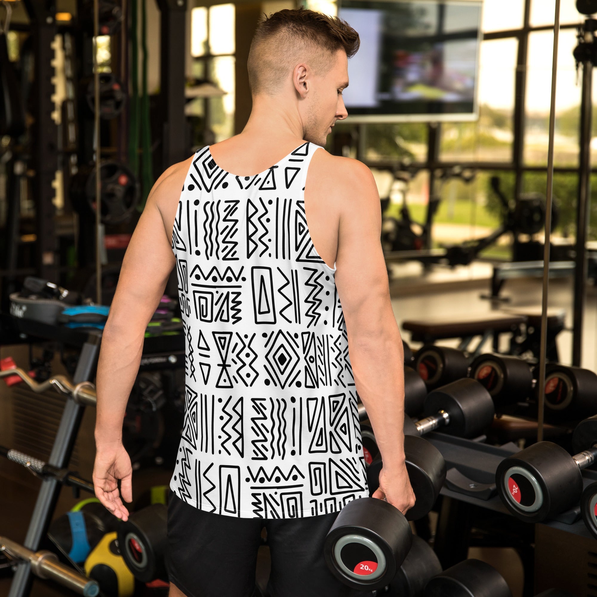 African Print Men's Tank Top | Black and white | Nomadic - Love Africa Print