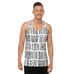 African Print Men's Tank Top | Black and white | Nomadic - Love Africa Print