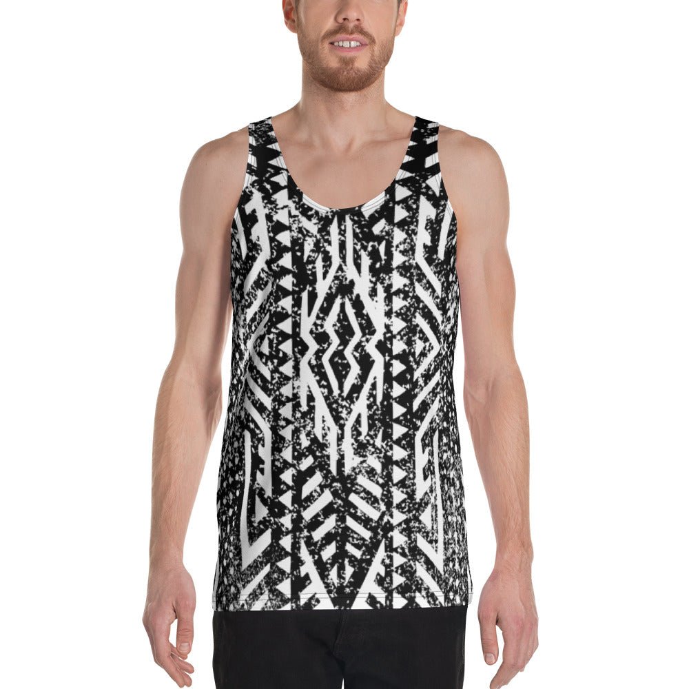 African Print Men's Tank Top | Black and white | Oasis - Love Africa Print