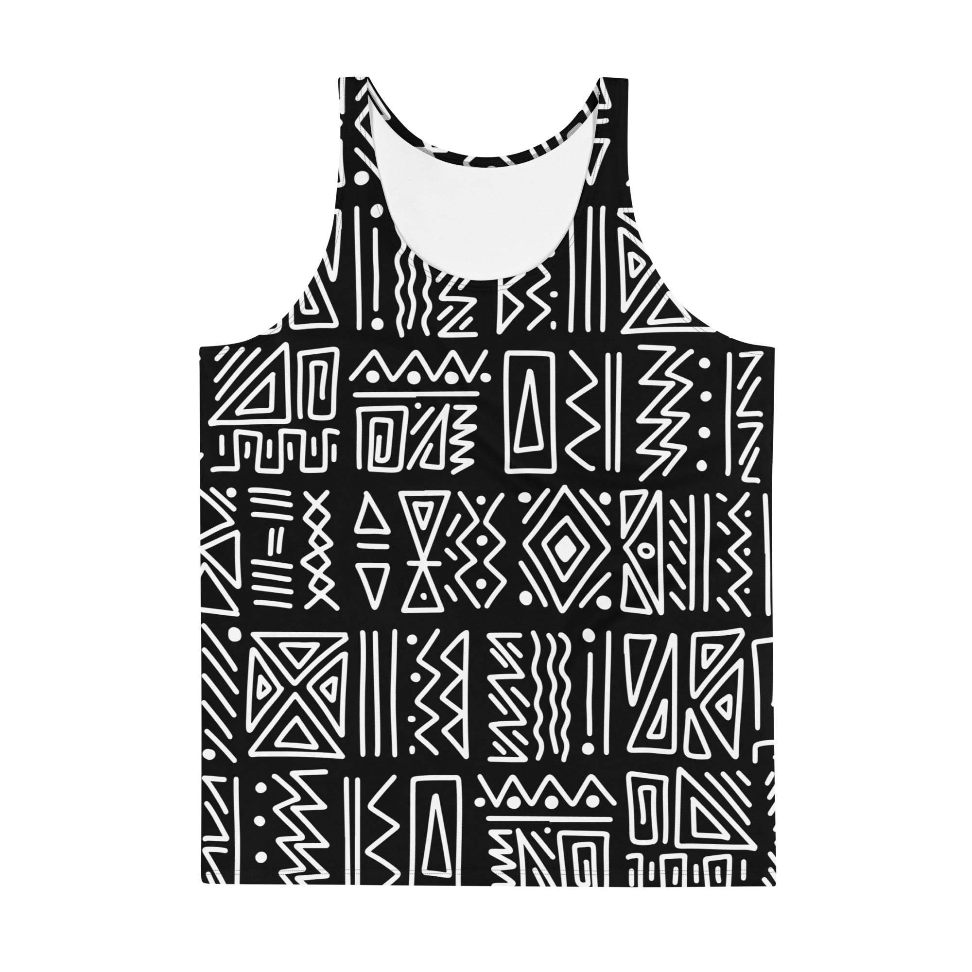 African Print Men's Tank Top | Black and white | Rhythms - Love Africa Print