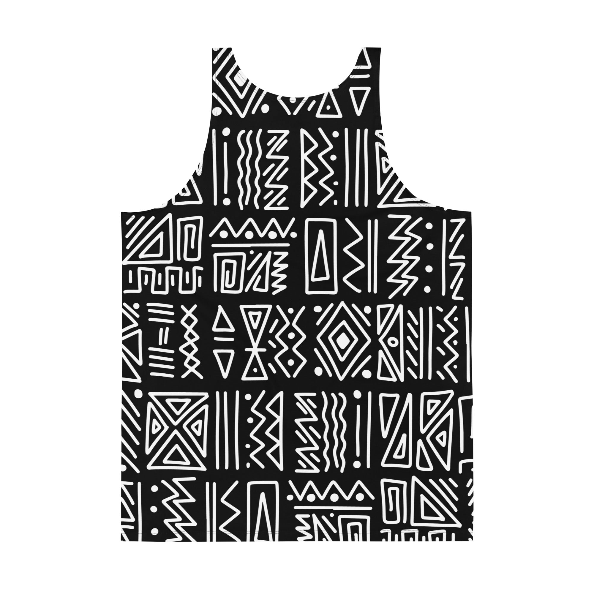 African Print Men's Tank Top | Black and white | Rhythms - Love Africa Print