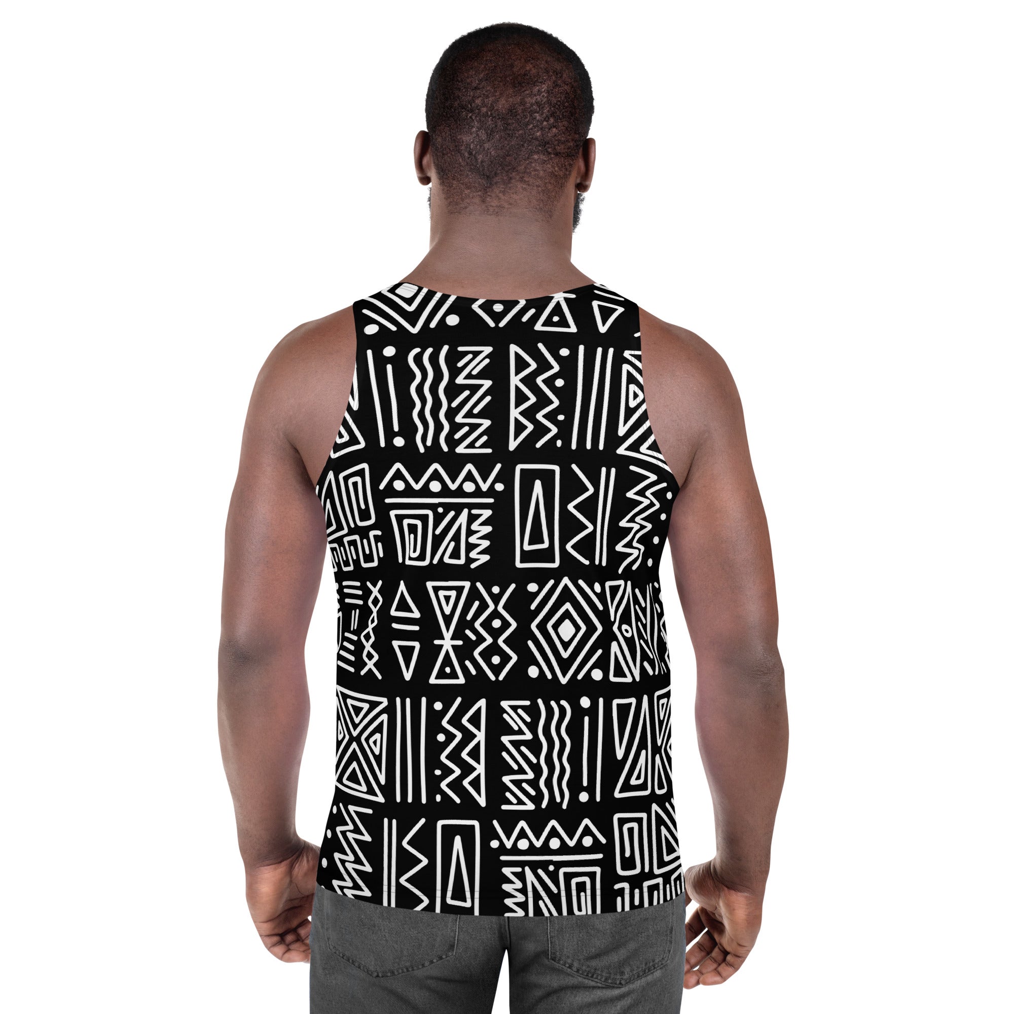 African Print Men's Tank Top | Black and white | Rhythms - Love Africa Print