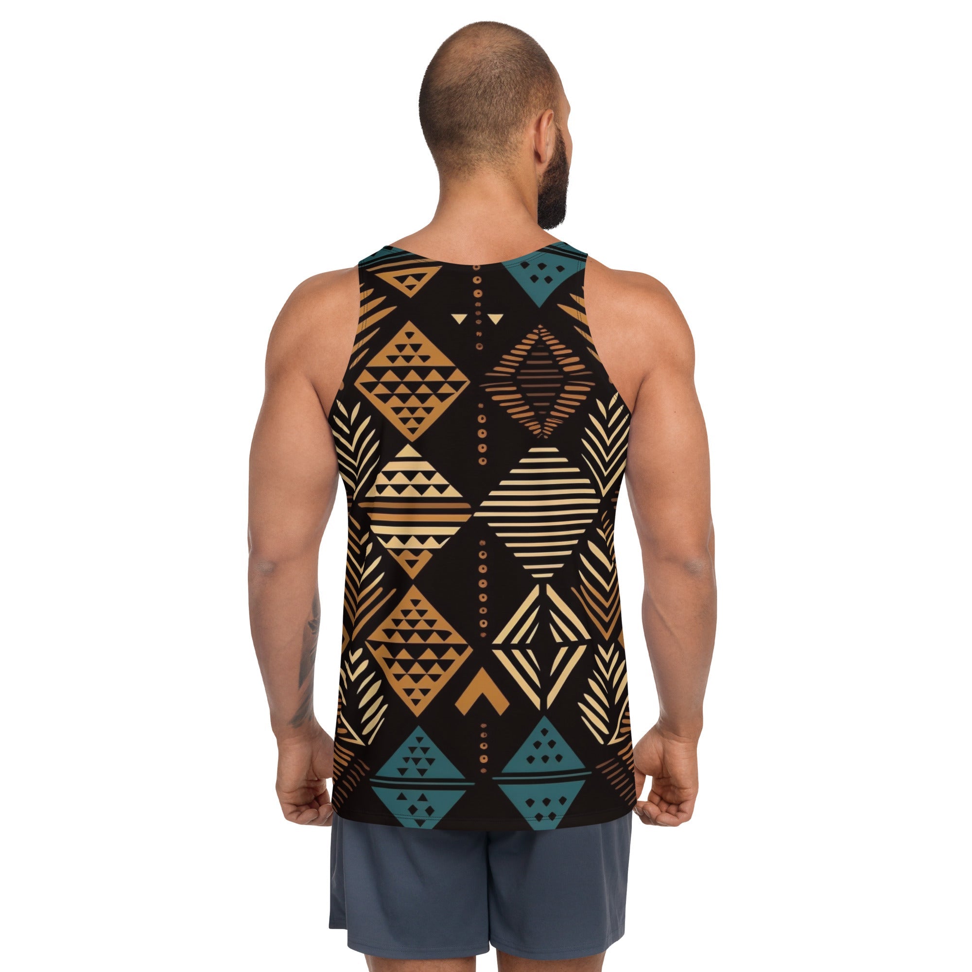 African Print Men's Tank Top | Earth tones | Medina - Love Africa Print