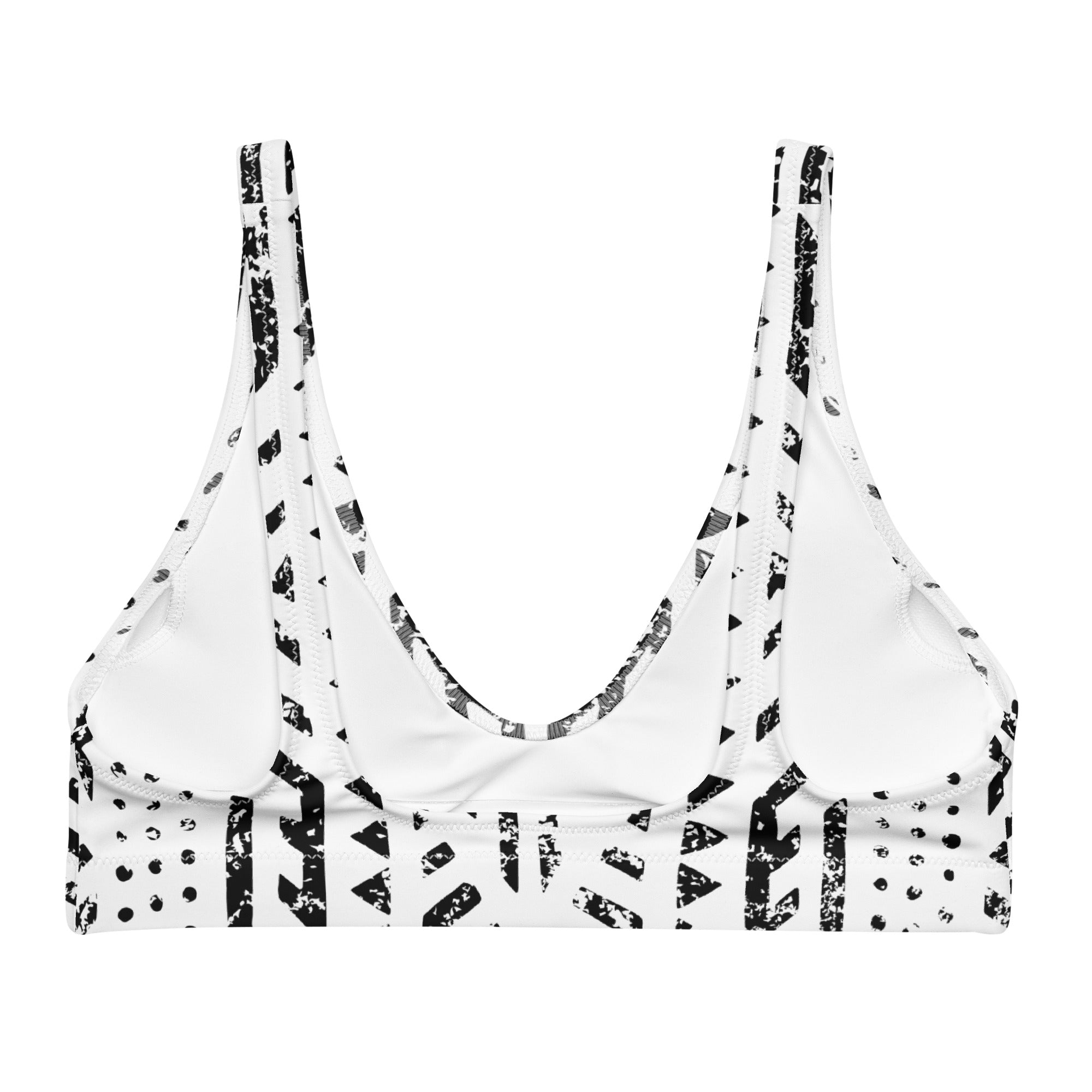 African Print Padded Bikini Top | Black and white | Mirage - Love Africa Print