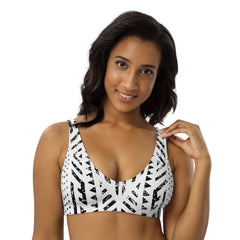 African Print Padded Bikini Top | Black and white | Mirage - Love Africa Print