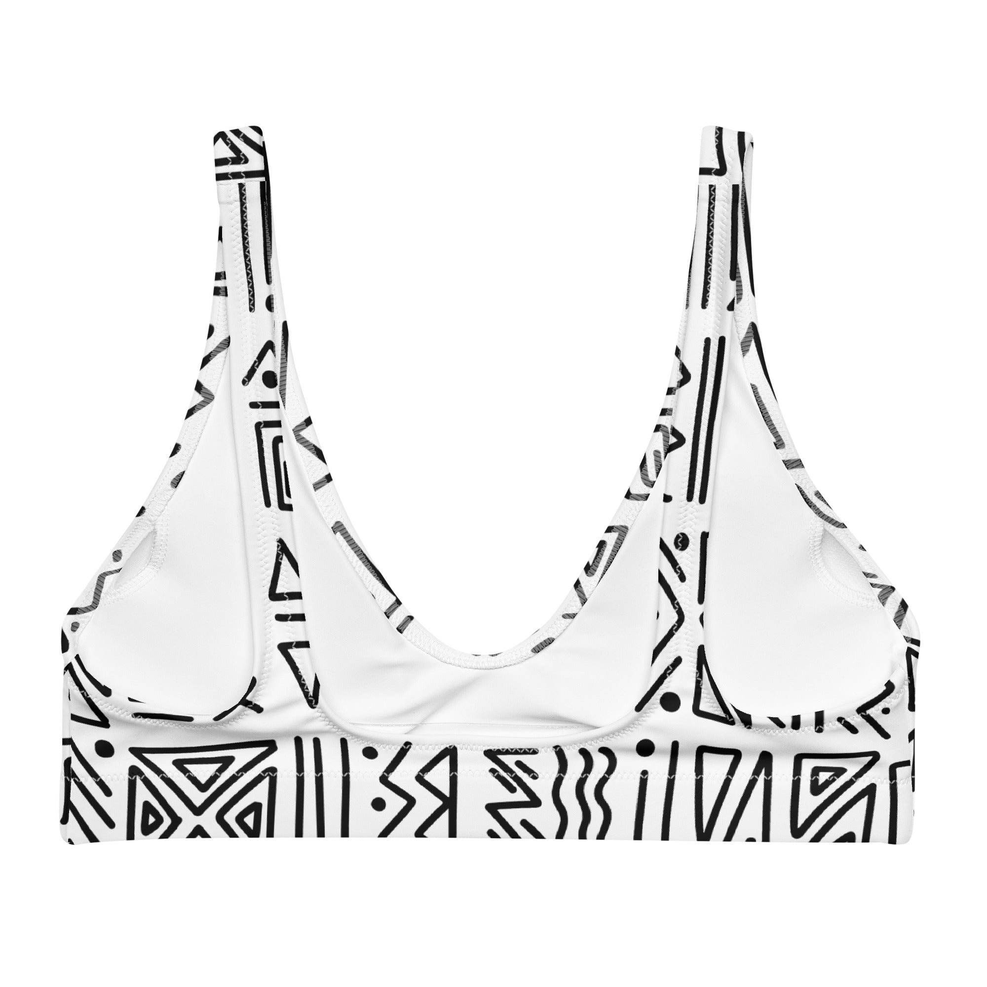 African Print Padded Bikini Top | Black and white | Nomadic - Love Africa Print