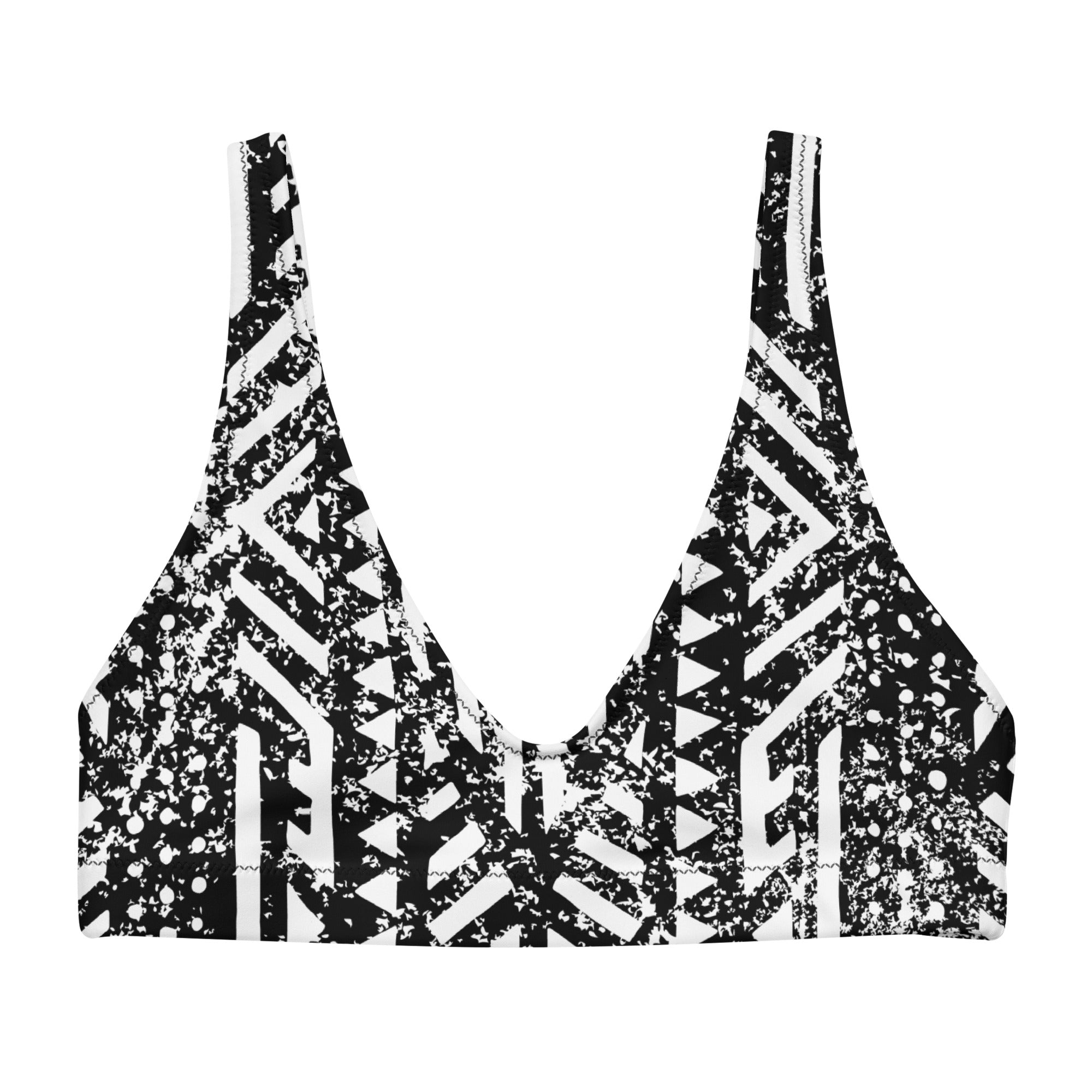 African Print Padded Bikini Top | Black and white | Oasis - Love Africa Print