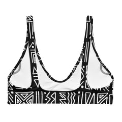 African Print Padded Bikini Top | Black and white | Rhythms - Love Africa Print