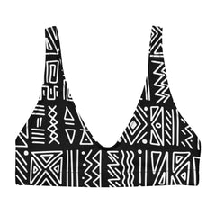 African Print Padded Bikini Top | Black and white | Rhythms - Love Africa Print