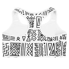 African Print Sports Bra| Black and white | Nomadic - Love Africa Print