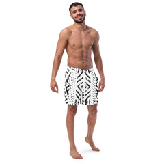 African Print Swim Trunks| Black and white | Mirage - Love Africa Print