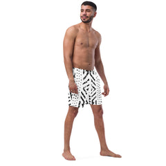 African Print Swim Trunks| Black and white | Mirage - Love Africa Print