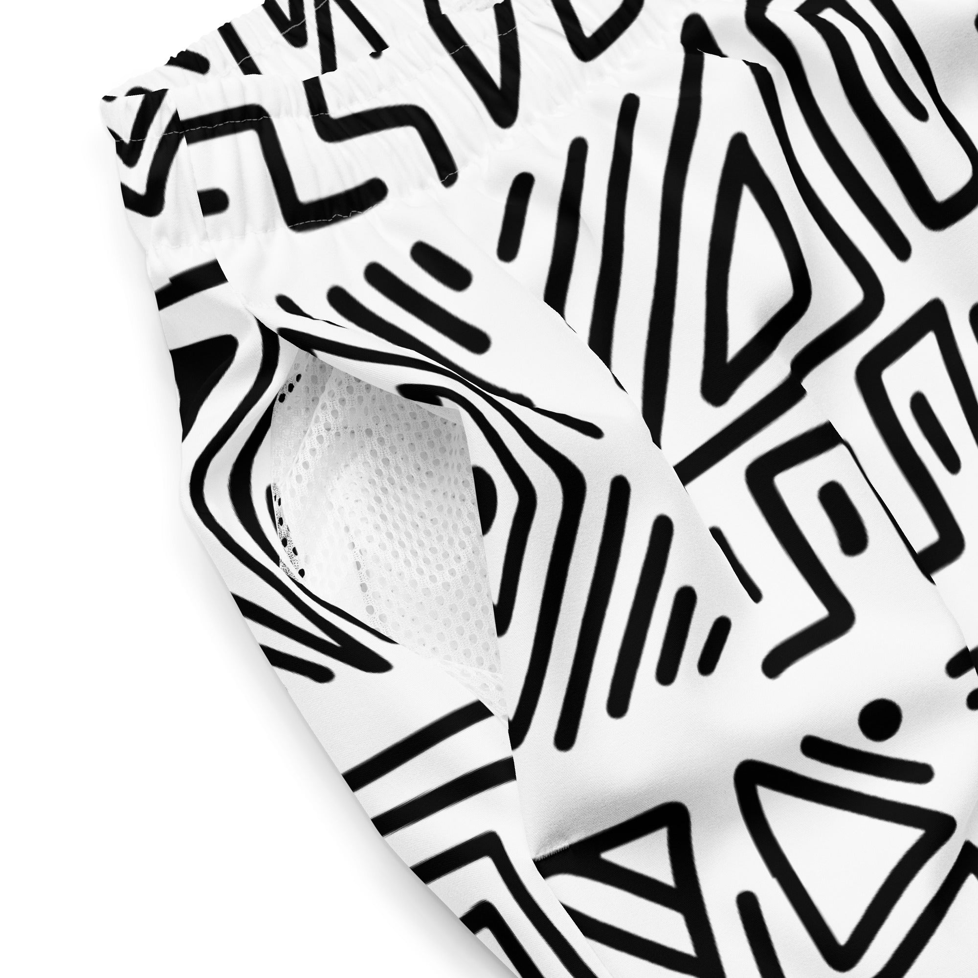 African Print Swim Trunks| Black and white | Nomadic - Love Africa Print