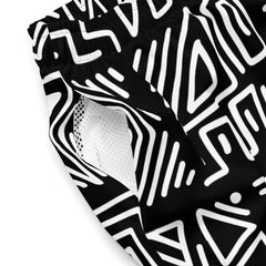 African Print Swim Trunks| Black and white | Rhythms - Love Africa Print