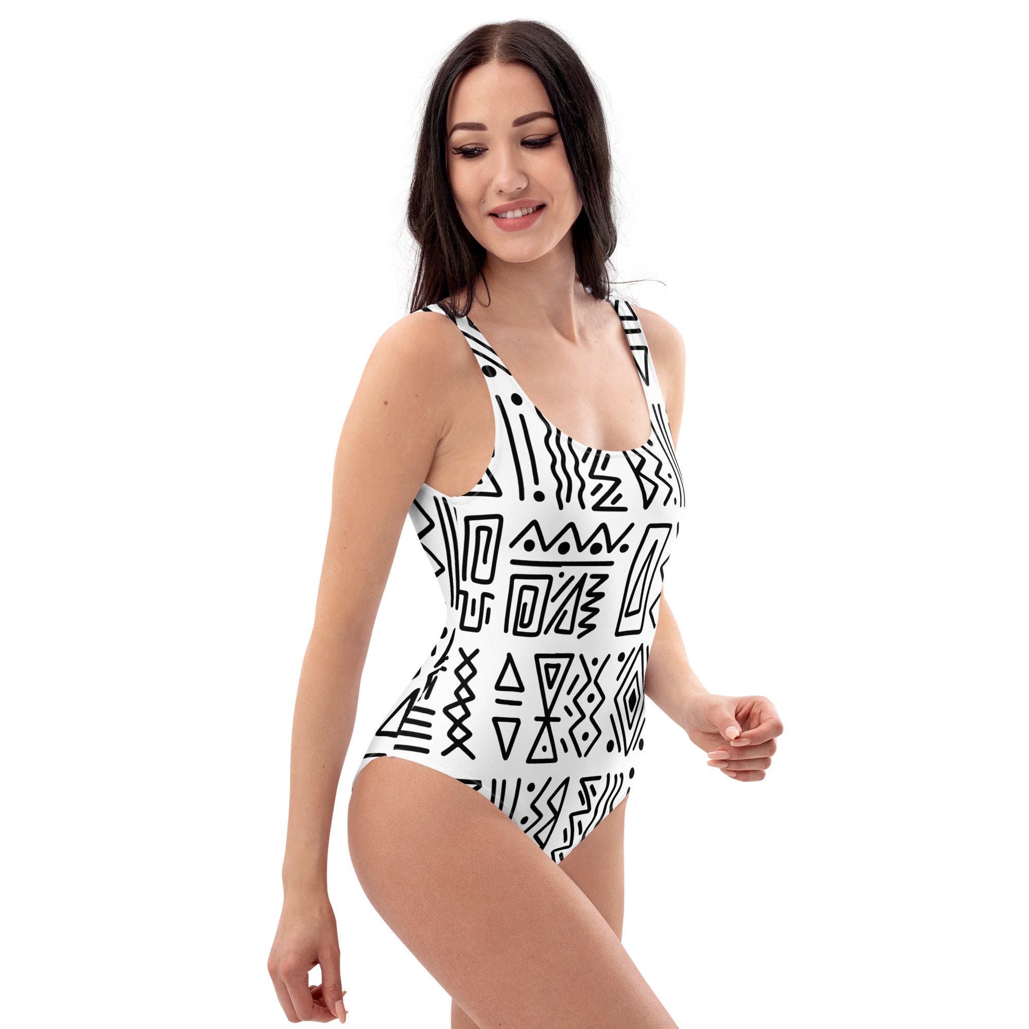 African Print Swimsuit | Black and white | Nomadic - Love Africa Print