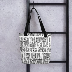 African Print Tote Bag | Black and white | Nomadic - Love Africa Print