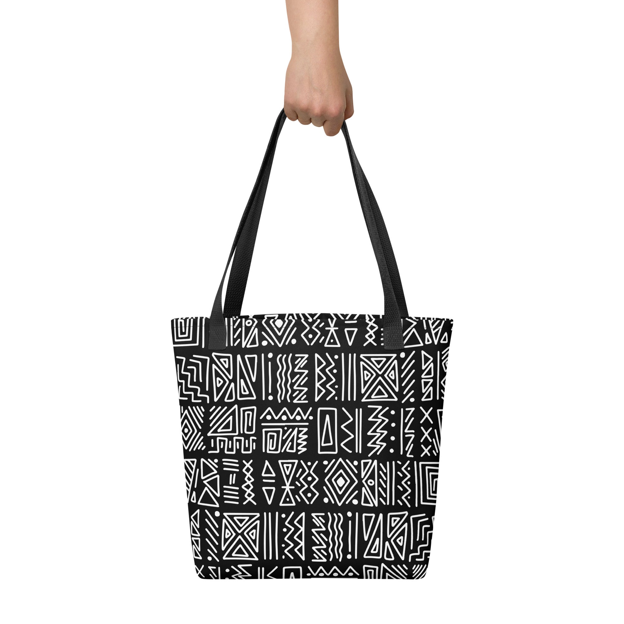 African Print Tote Bag | Black and white | Rhythms - Love Africa Print