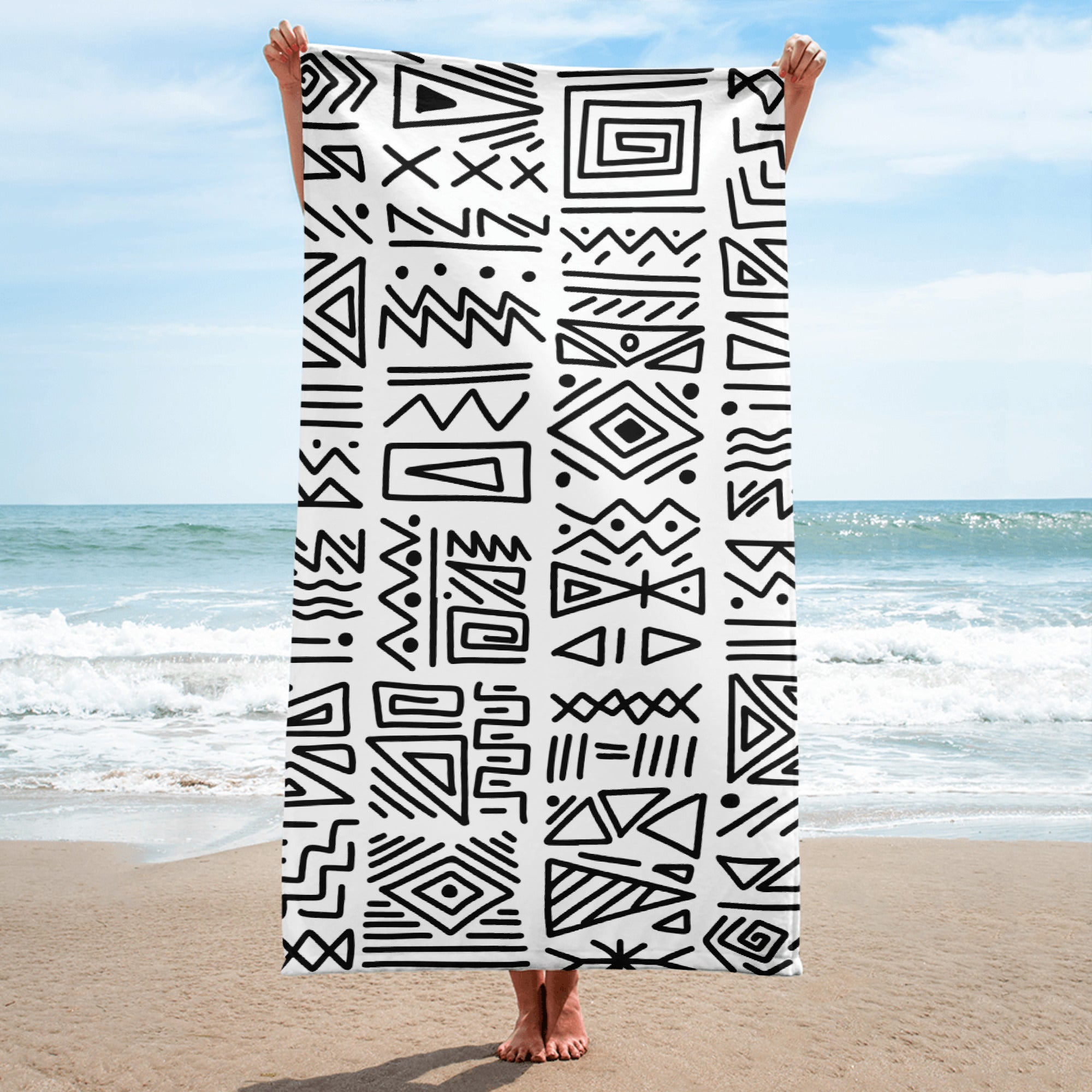 African Print Towel | Black and white | Nomadic - Love Africa Print