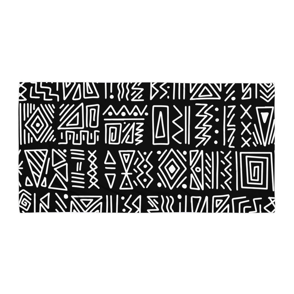 African Print Towel | Black and white | Rhythms - Love Africa Print