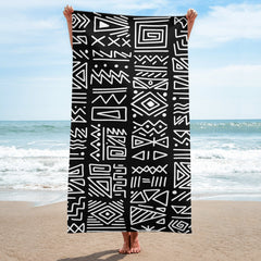 African Print Towel | Black and white | Rhythms - Love Africa Print