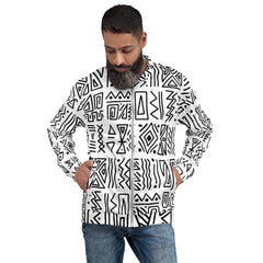 African Print Unisex Bomber Jacket | Black and white | Nomadic - Love Africa Print