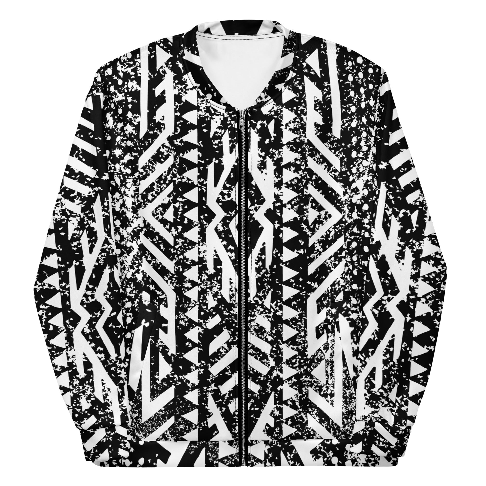 African Print Unisex Bomber Jacket | Black and white | Oasis - Love Africa Print