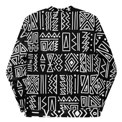 African Print Unisex Bomber Jacket | Black and white | Rhythms - Love Africa Print