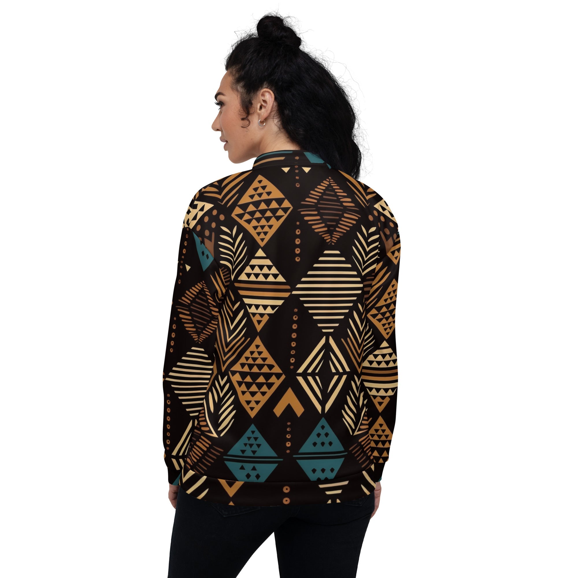 African Print Unisex Bomber Jacket | Earth Tones | Medina - Love Africa Print