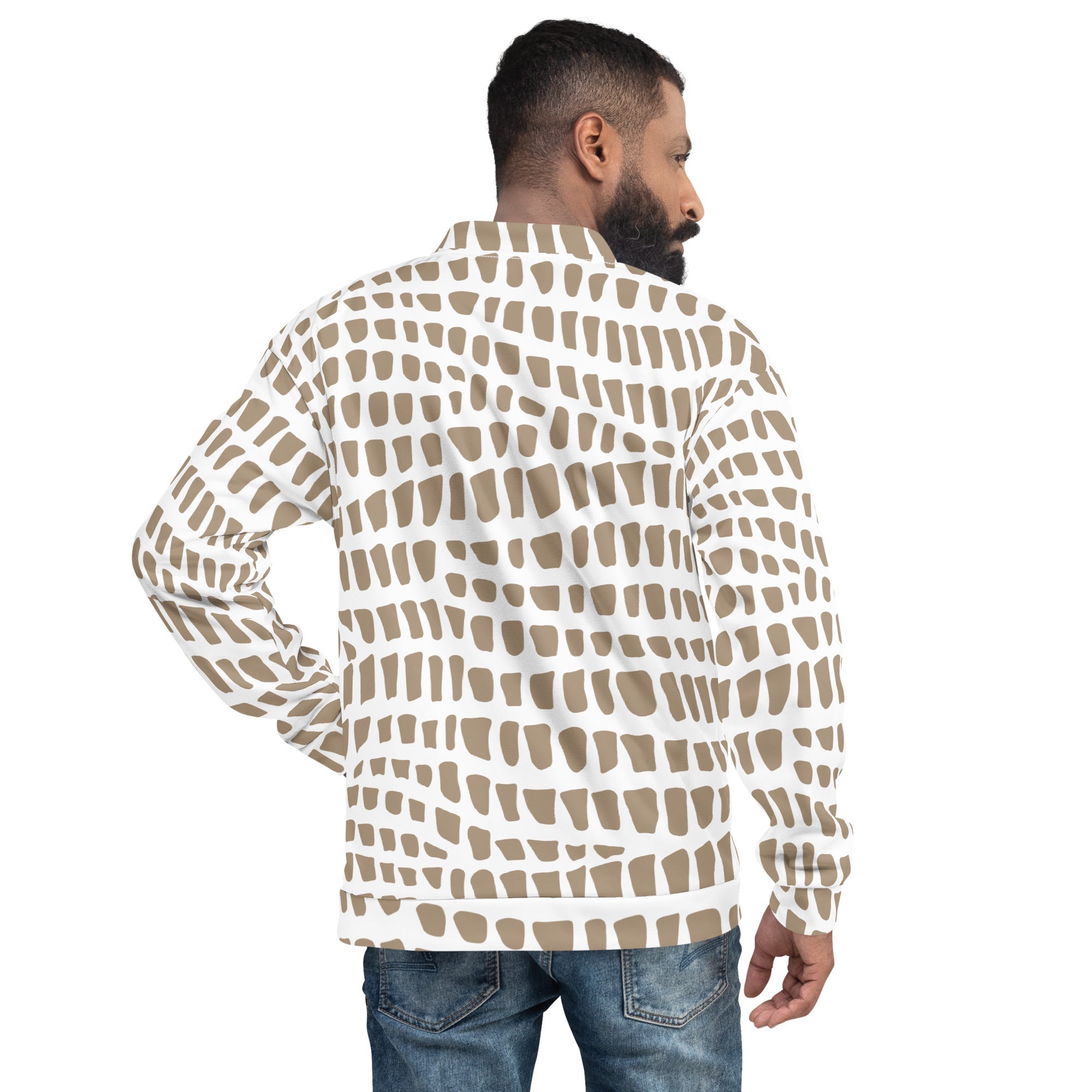 African Print Unisex Bomber Jacket | Nude Tones | Sahara - Love Africa Print