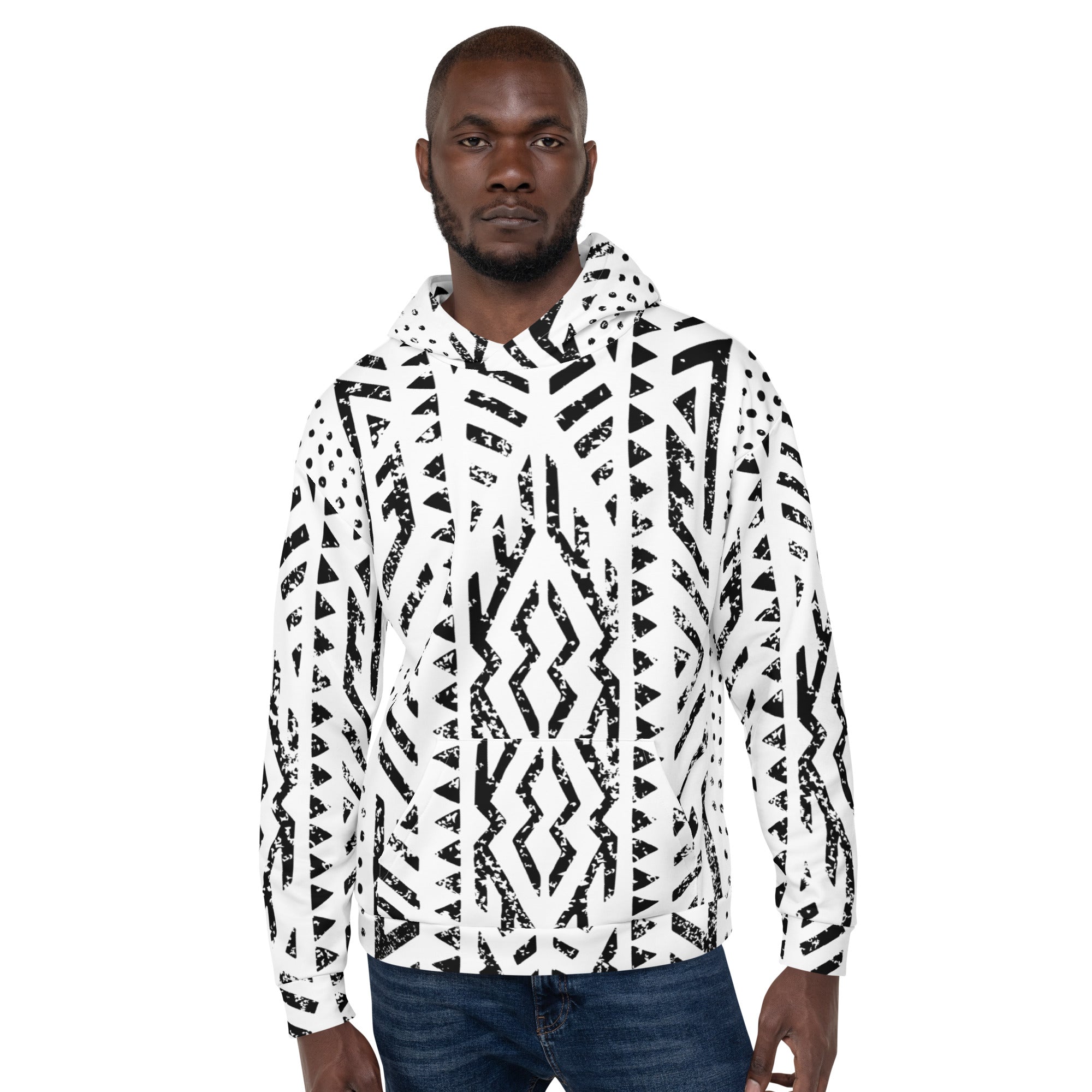 African Print Unisex Hoodie | Black and white | Mirage - Love Africa Print