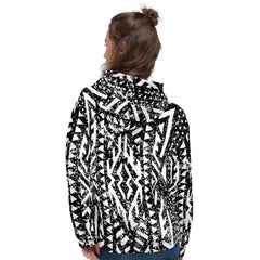 African Print Unisex Hoodie | Black and white | Oasis - Love Africa Print