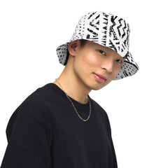 African Print Unisex Reversible Bucket Hat | Black and white | Mirage - Love Africa Print