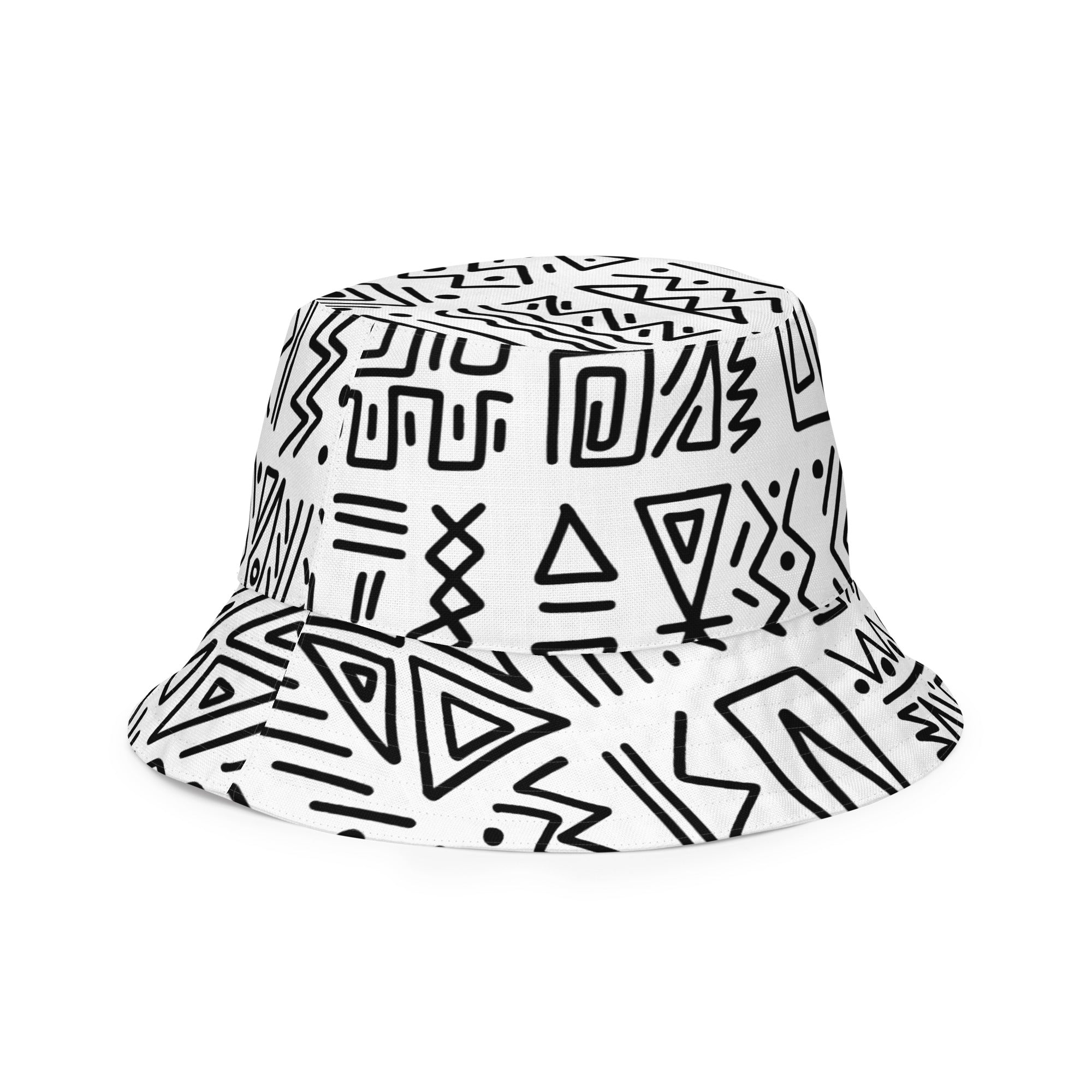 African Print Unisex Reversible Bucket Hat | Black and white | Nomadic - Love Africa Print