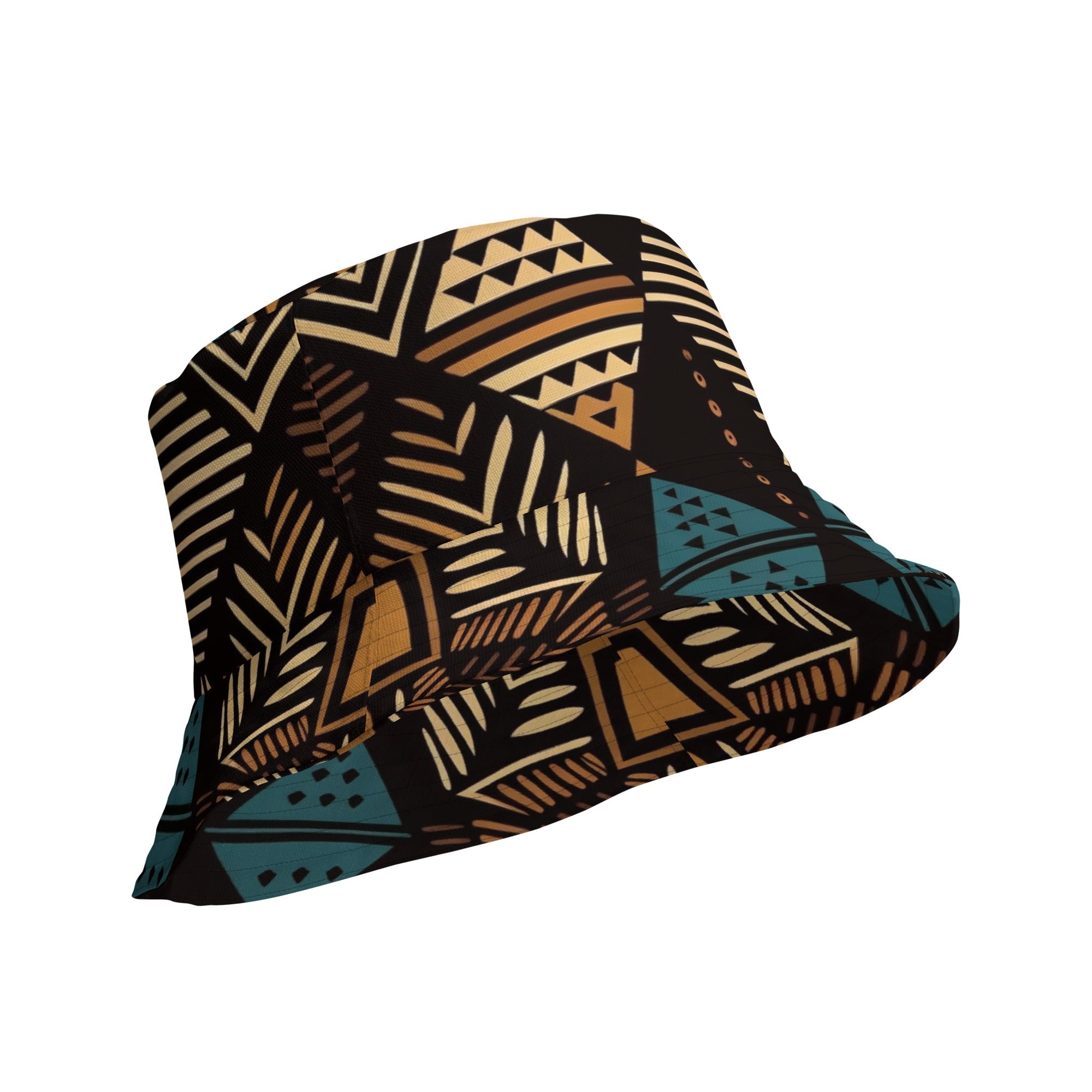 African Print Unisex Reversible Bucket Hat | Earth tones | Medina - Love Africa Print