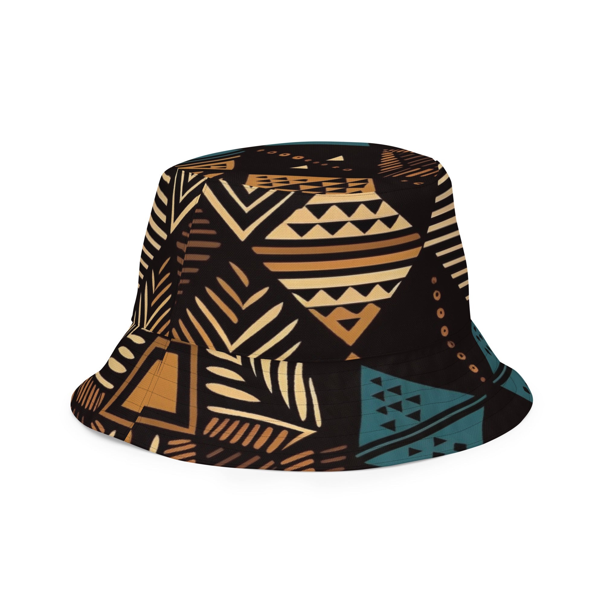 African Print Unisex Reversible Bucket Hat | Earth tones | Medina - Love Africa Print