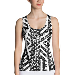 African Print Women's Tank Top | Black and white | Mirage - Love Africa Print