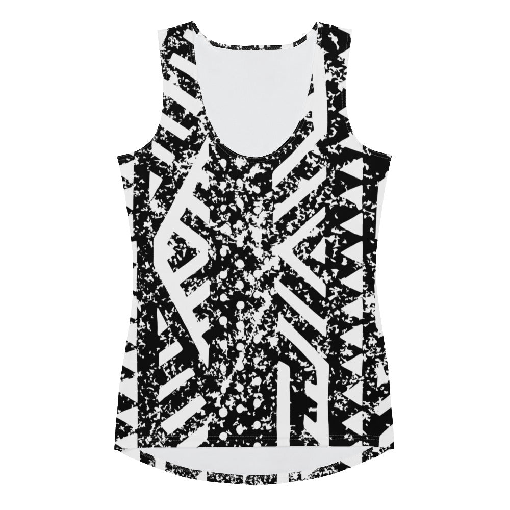 African Print Women's Tank Top | Black and white | Oasis - Love Africa Print