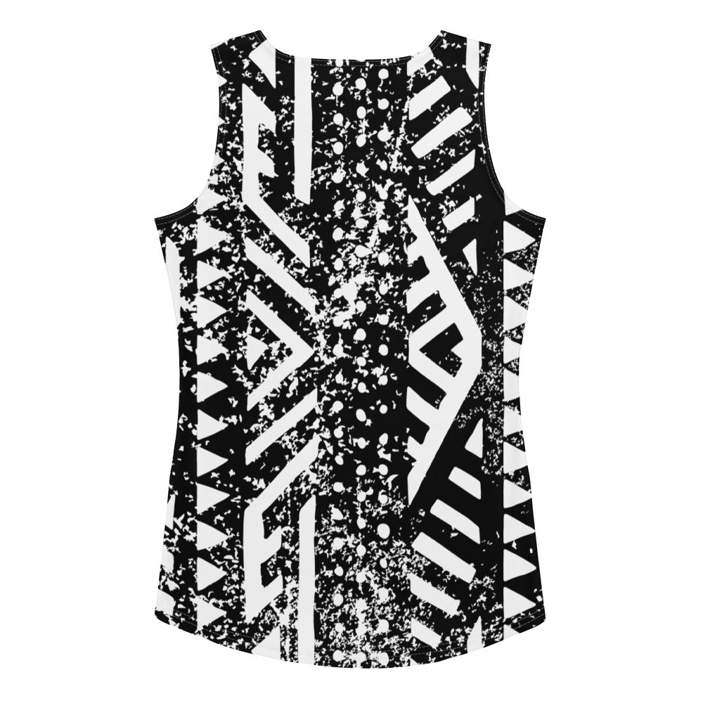 African Print Women's Tank Top | Black and white | Oasis - Love Africa Print