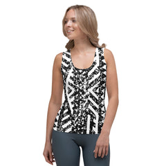 African Print Women's Tank Top | Black and white | Oasis - Love Africa Print