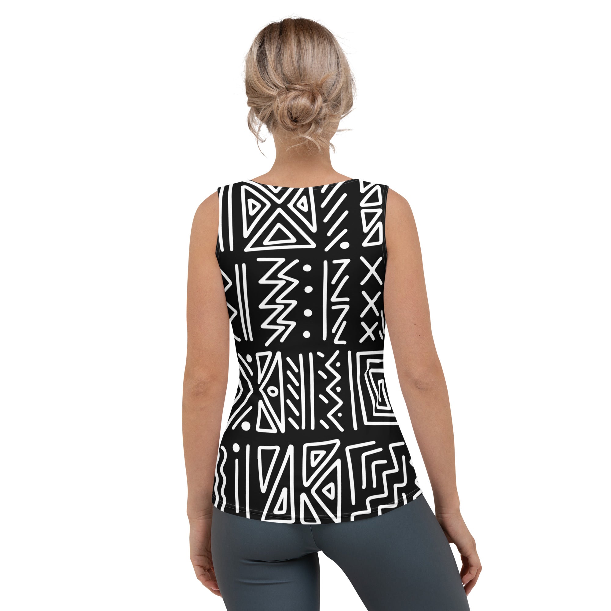 African Print Women's Tank Top | Black and white | Rhythms - Love Africa Print