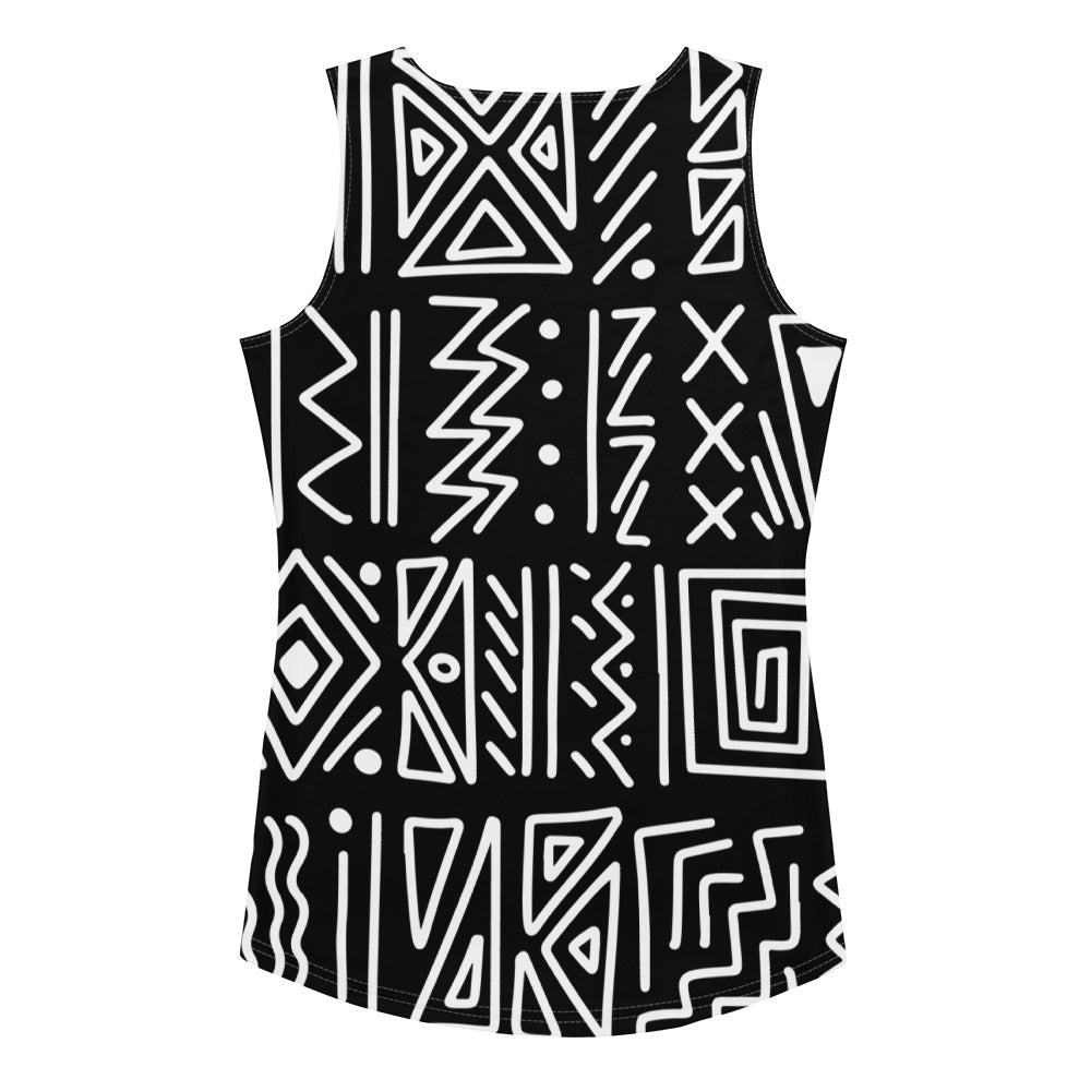 African Print Women's Tank Top | Black and white | Rhythms - Love Africa Print