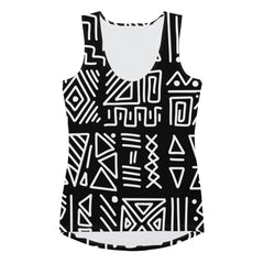 African Print Women's Tank Top | Black and white | Rhythms - Love Africa Print