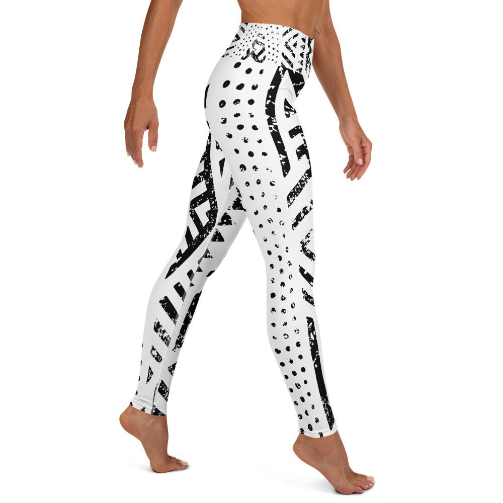 African Print Yoga Leggings | Black and white | Mirage - Love Africa Print