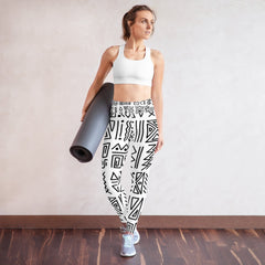 African Print Yoga Leggings | Black and white | Nomadic - Love Africa Print