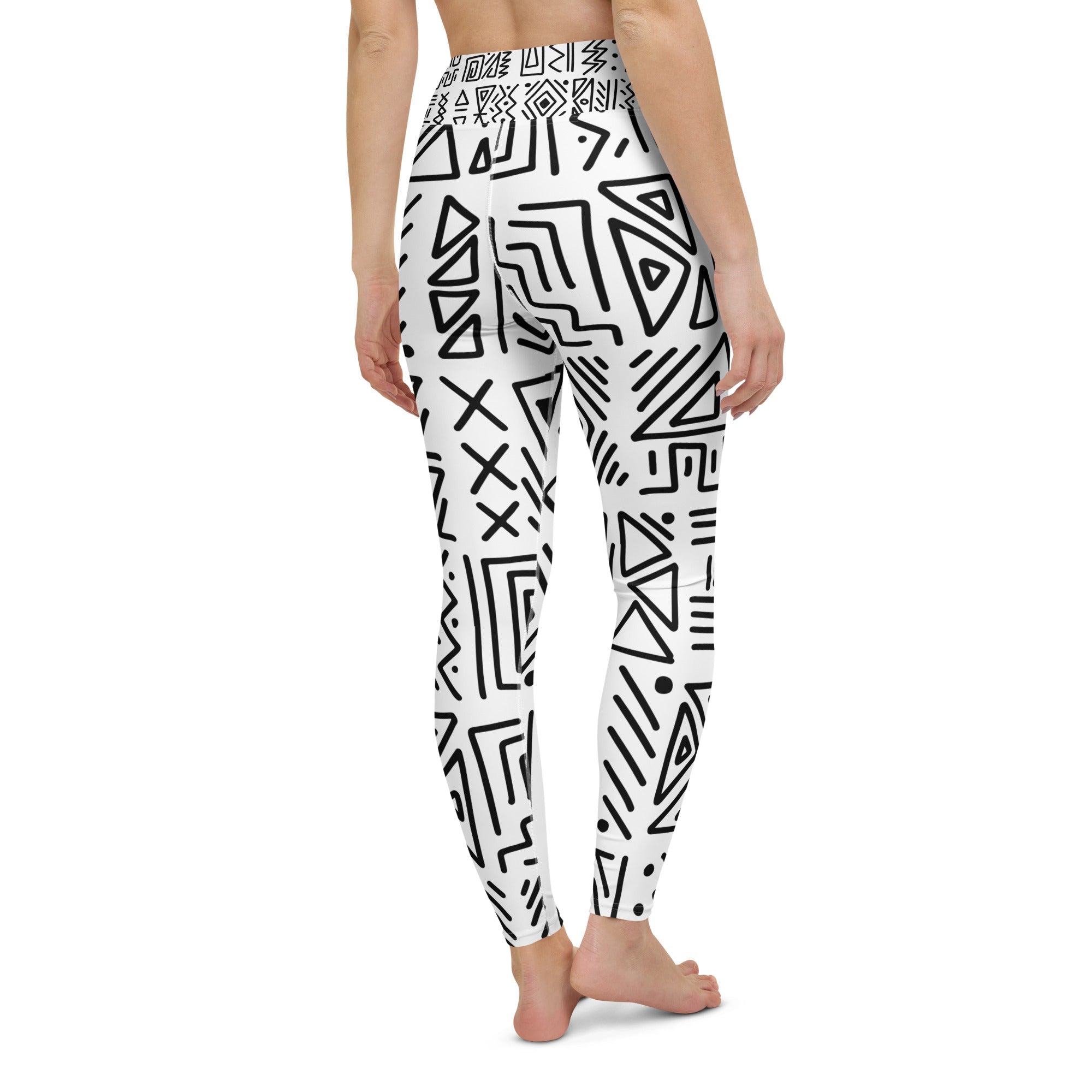 African Print Yoga Leggings | Black and white | Nomadic - Love Africa Print